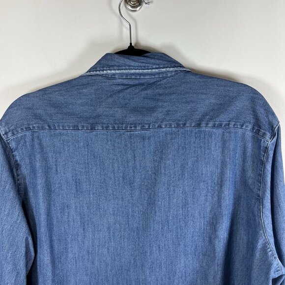 Frank & Eileen Collar Button-Up Shirt Vintage Stonewashed Indigo Size L Casual - Picture 11 of 12